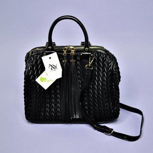 NWT! Austin & York Quilted Black Vegan Leather Crossbody Bag